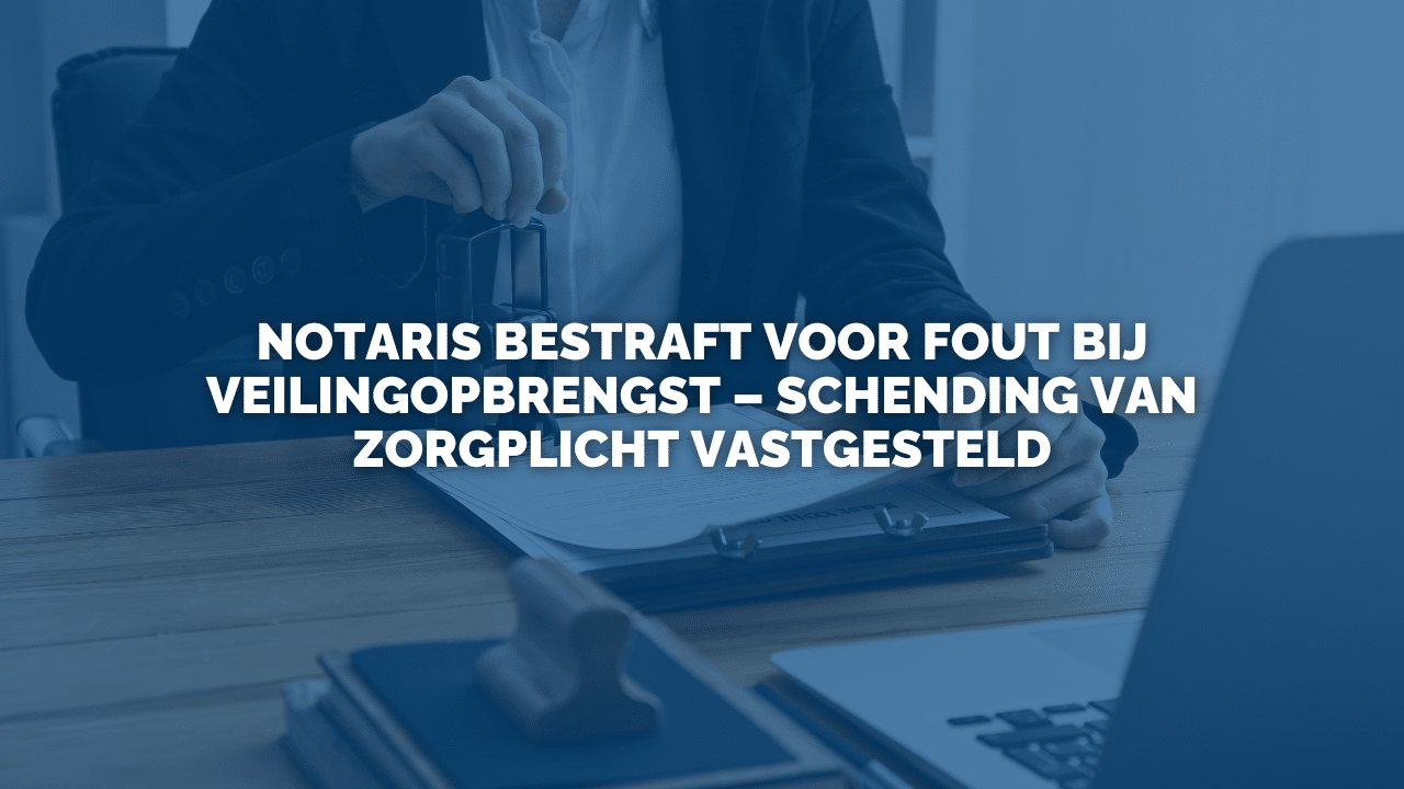 Uitspraak: Notaris bestraft voor fout bij veilingopbrengst – schending van zorgplicht vastgesteld